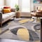 World Rug Gallery Modern Geometric Circular Harmony Non Shedding Soft Area Rug 5' x 7' Yellow 393YELLOW5x7 - alternate 1